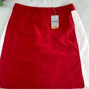 Izod Women's Red and White Mini Skirt